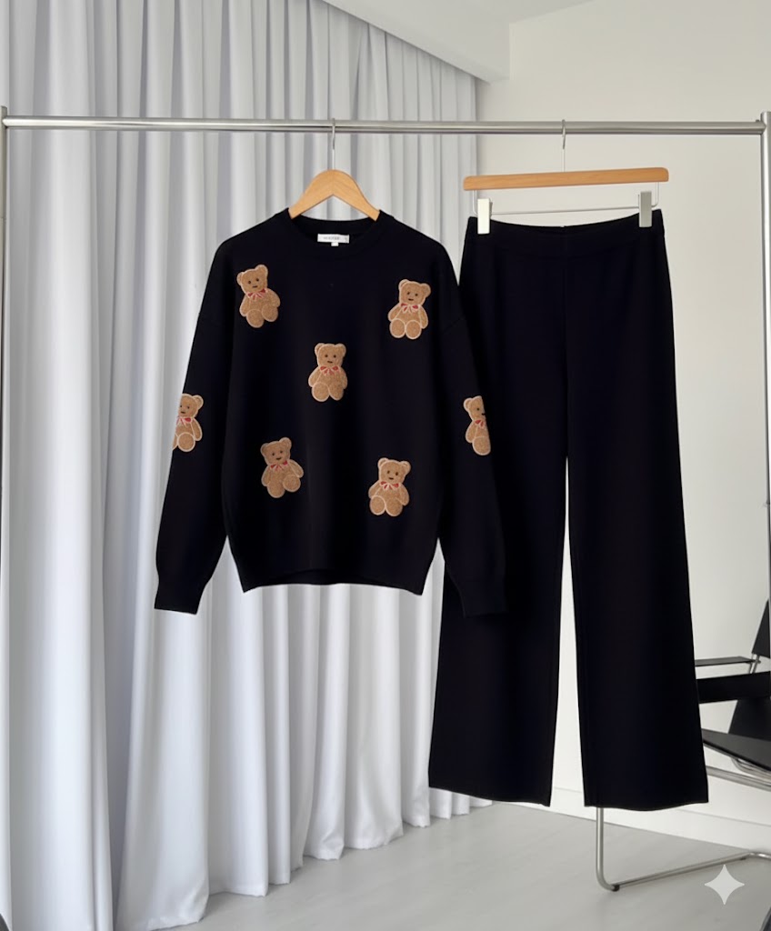 Brown Teddy Bear Fleece Winter Co-ord Set